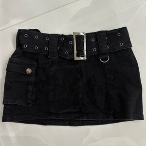 Edikted Black Cargo Mini Skirt Night Out